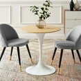 thumbnail image 5 of Modway Lippa 28" Round Wood Grain Dining Table in White Natural, 5 of 7