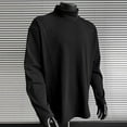 thumbnail image 2 of ZUKMRJPC Men's Mock Turtleneck Sweatshirt Long Sleeve Solid Color Crewneck Basic T-Shirts Loose Fit Lightweight Pullover Tops, 2 of 5
