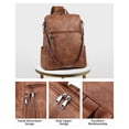thumbnail image 4 of Mochila de piel para portátil FADEON para mujer 15.6" Marrón, 4 of 9