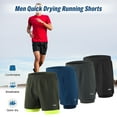thumbnail image 4 of TFixol Pantalones cortos para correr 2 en 1 para hombre Secado rápido Transpirable Activo, 4 of 8