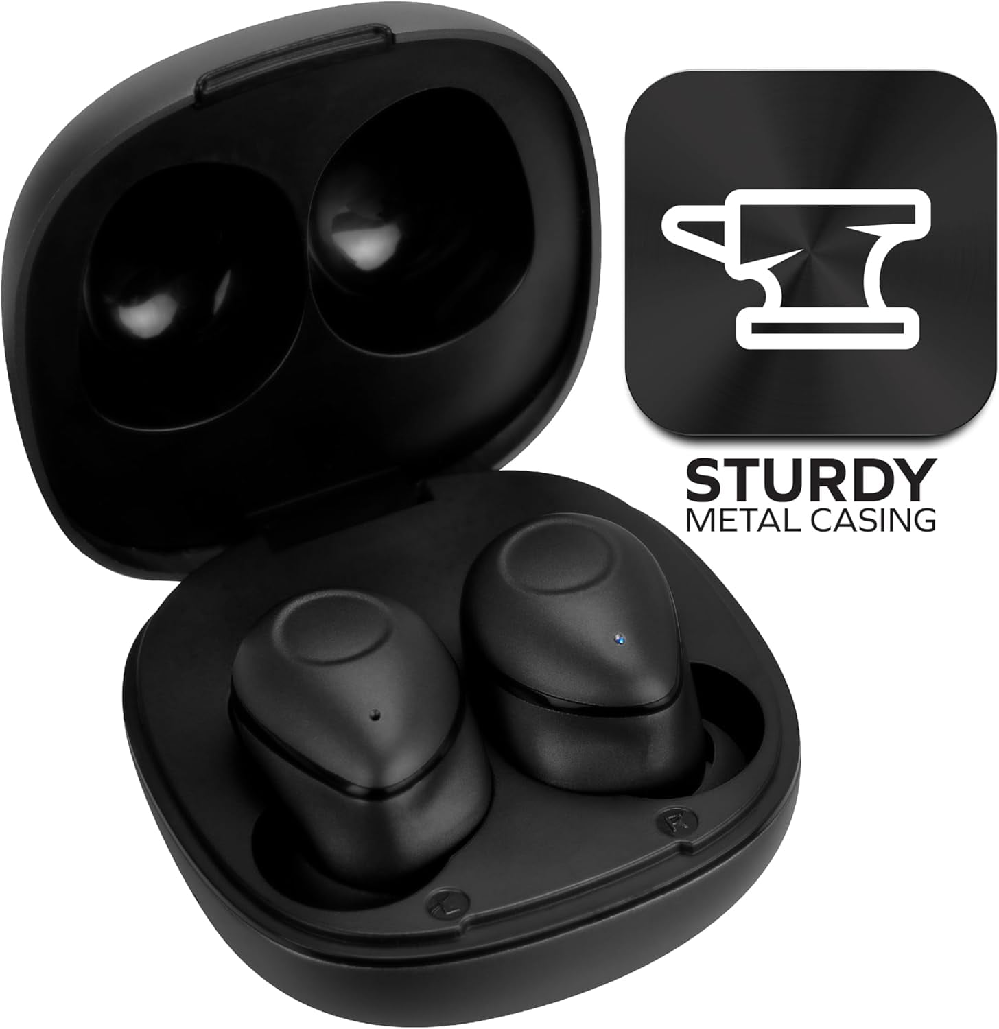 Coby True Wireless Earbuds, Charging Case | Bluetooth Headphones, Automatic Pair | Portable Wireless Ear Buds, Wireless Bluetooth Earbuds, up to 40-HR Play, Compatible w/Siri, Google