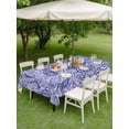 thumbnail image 4 of Outdoor Tablecloths with Umbrella Hole & Zipper, Purple Navy Blue Rectangle Tablecloth 52x70 Inch, Retro Botanical Abstract Art Waterproof Table Cloth, Patio/Pool/Picnic Table Covers, 4 of 8