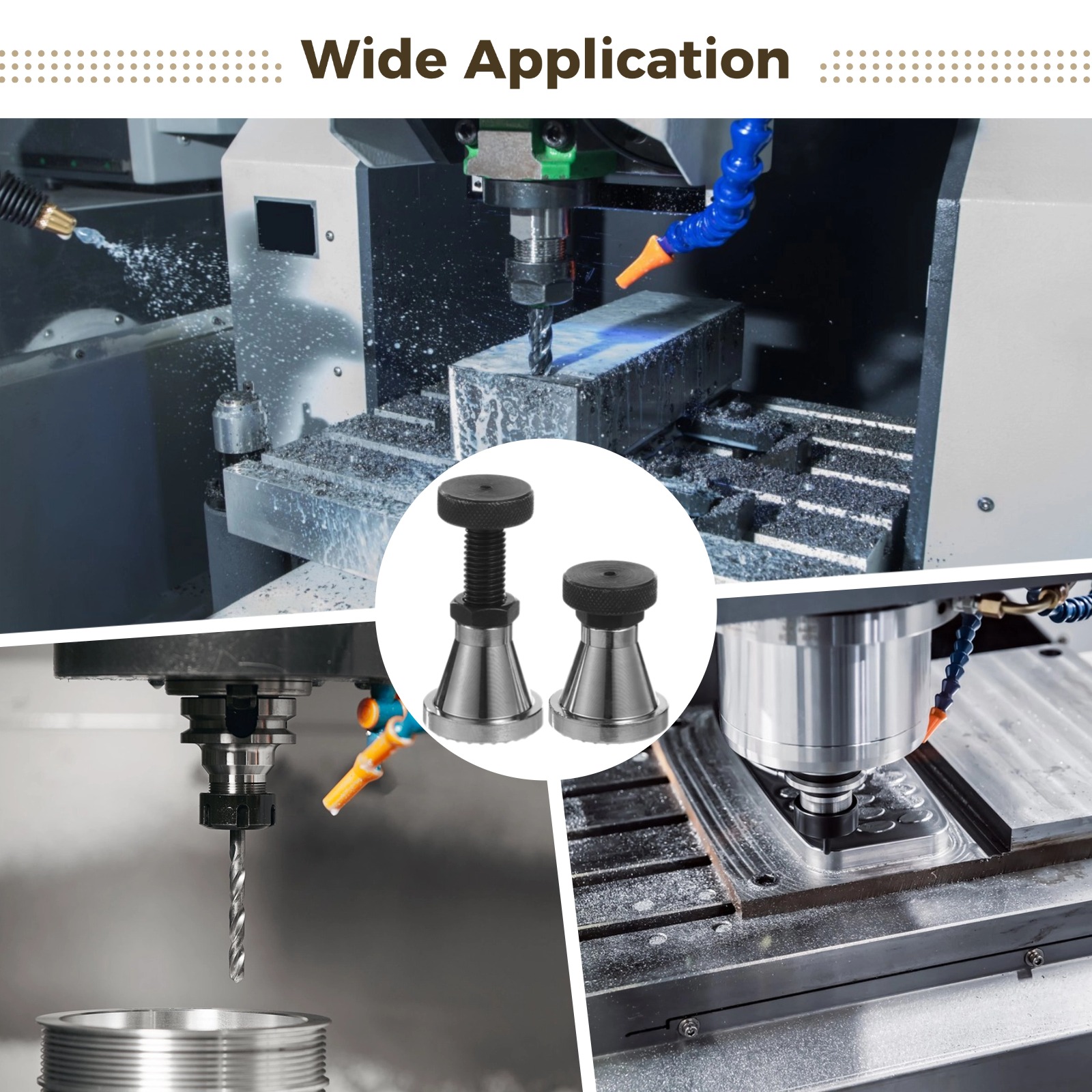 4 PCS Heavy Duty Screw Jacks, 2.6 to 3.9 in Adjustable Steel Jack Stands for Large Milling Drilling Machines, 15 Tons Capacity Non-Slip Lift Support for Leveling Work Die Die Processing