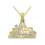 10K Yellow Gold 100% SAGITARIUS Charm Zodiac Astrology Pendant Necklace with Chain