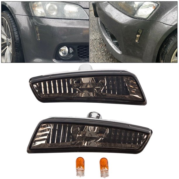 Kojem Smoke Front Bumper Side Markers Lights Pair For 20082009 Pontiac