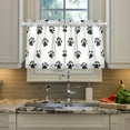 thumbnail image 2 of Yayeee Kitchen Curtains Tier Pair Light Filtering 27"x24" Rod Pocket Short Cafe Window Panel, Black Cartoon Cat Paw, 2 of 7