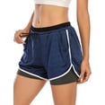 thumbnail image 4 of YouLoveIt Women's Yoga Shorts Casual Ladies Beach Summer Shorts Double-layer High Waist Workout Yoga Shorts Pants Active Running Shorts with Pockets, 4 of 7
