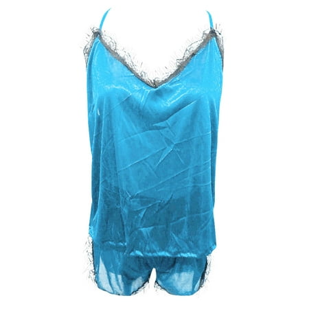 

Wozhidaose Underwear Women Women Sleepwear Sleeveless Strap Nightwear Lace Trim Satin Cami Top Pajama Sets Pajamas for Women