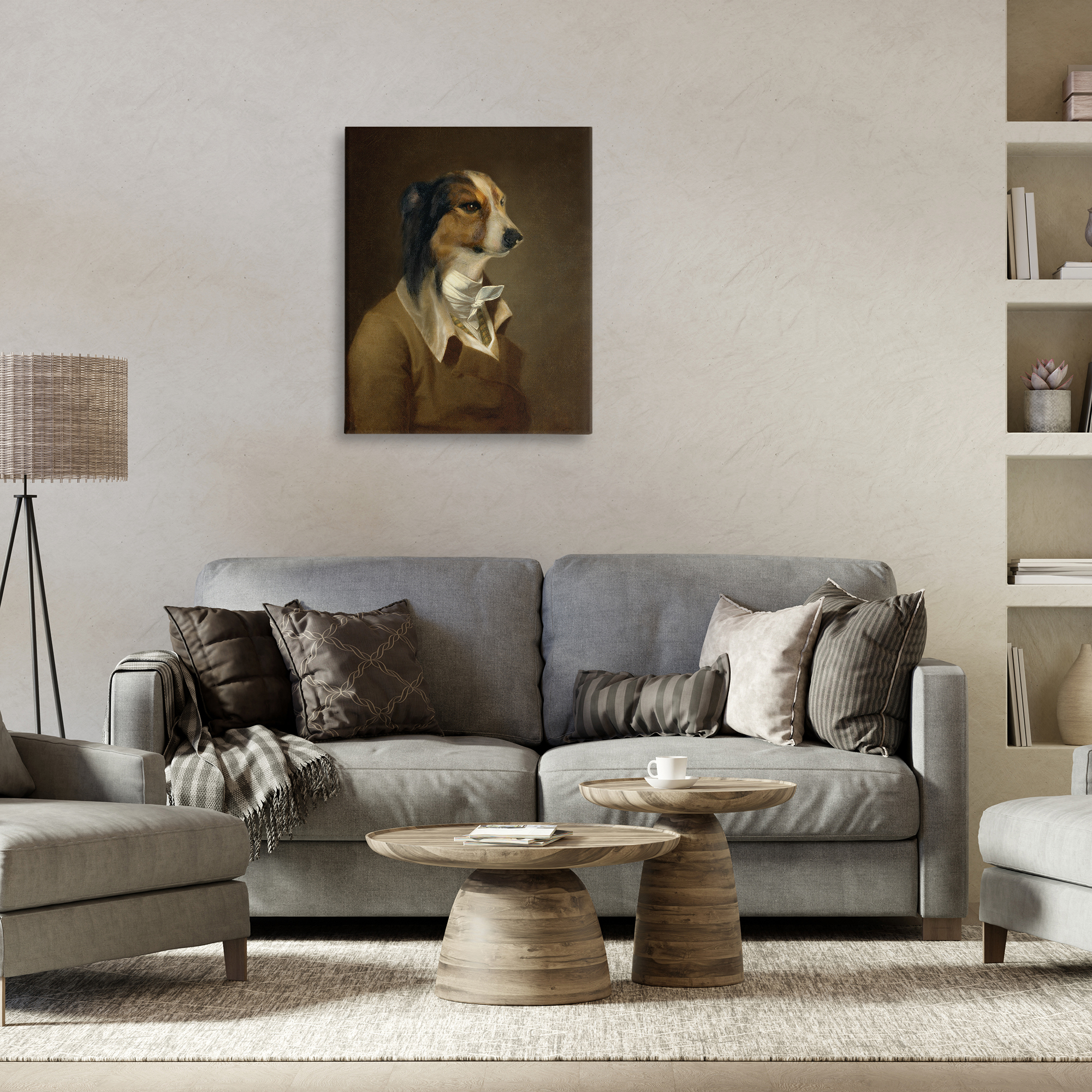 Stupell Industries Classic Attire Dog Portrait Animals & Insects Painting Gallery Wrapped Canvas Art Print Wall Art, 24 x 30