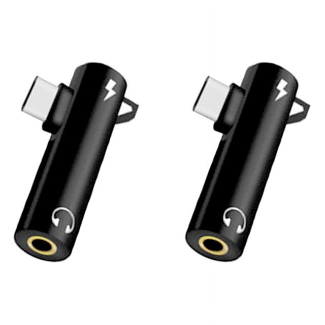 Adaptador de audio tipo C 2 en 1 para auriculares con conector de 3,5 mm y puerto de carga para música