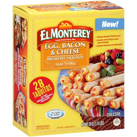 El Monterey Egg, Bacon & Cheese Breakfast Taquitos, 28 count, 28 oz