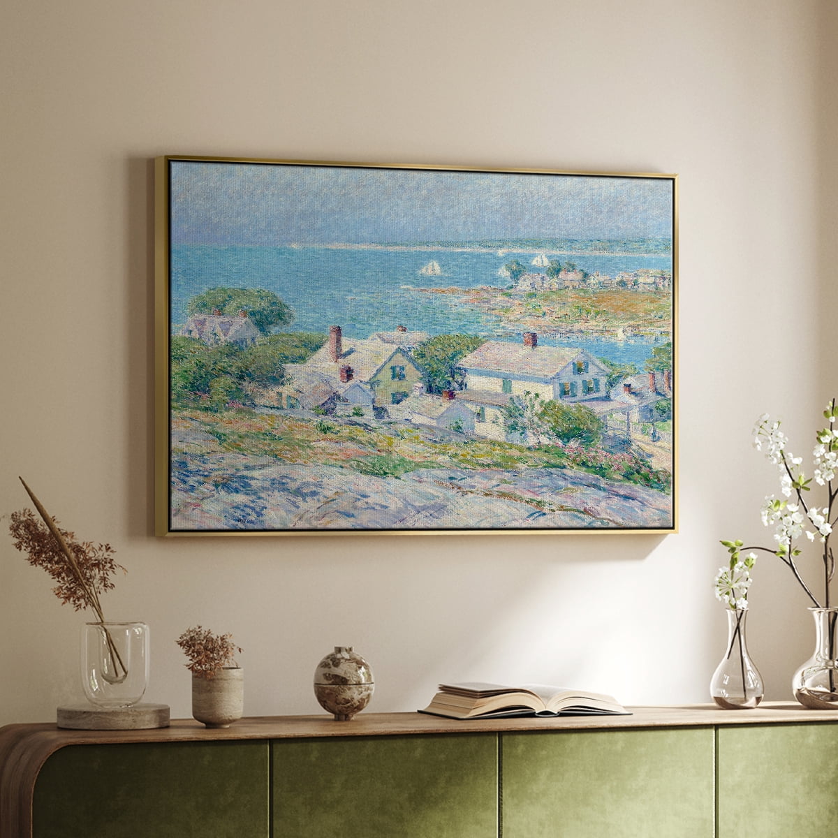 Vintage Landscape-CXI By Wexford Home Framed in Gold Wood Gallery Wrapped Canvas 27 in. x 41 in.