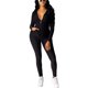 thumbnail image 1 of Trajes de 2 piezas para mujer Sudadera con capucha de manga larga a rayas de talla grande y pantalones ajustados Chándal Bodycon Zhivalor Trajes de Baño, 1 of 3
