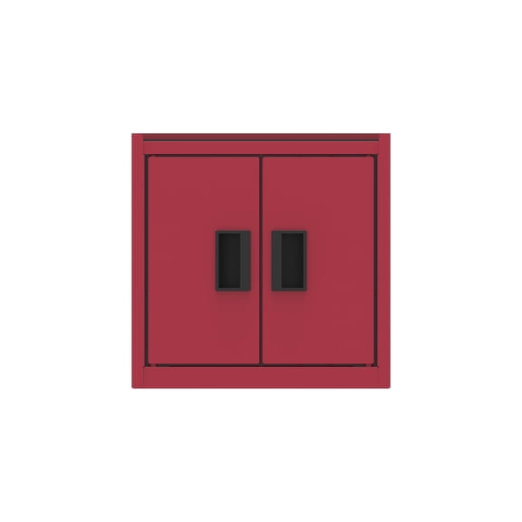 Hyper Tough Mini Tool Cabinet, Crimson Steel Storage Cabinet with Double Doors and Top Mat