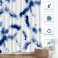 thumbnail image 3 of Indigo Modern Shibori Decor Shower Curtain,Blue Abstract Ink Bathroom Decor Polyester Fiber Plastic Rings Quick-Drying Waterproof for Bathtubs/Bathroom, 72x72 inches, 3 of 6