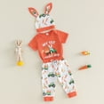 thumbnail image 3 of Kaprioy Baby Boy Clothes My First Easter Baby Boy Outfit Boy Short Sleeve Romper Pants Hat Clothes Baby Boy Easter Outfit, 3 of 8