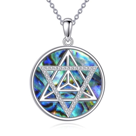 Merkabah Necklace Sterling Silver Merkabah Pendant Necklace Mandala Jewelry Gifts for Men Women