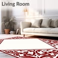 thumbnail image 2 of ODIKA 5' x 7' Machine Washable Non-Slip Area Rug, Baroque Scroll High Traffic Rug, Red, 607232, 2 of 7