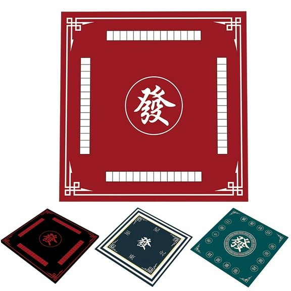 Sioweci Mahjong Table Mat Poker Domino Mahjong Tile Card Board Game Anti-slip Noise Reduction Square Mah Jong Table Cover Playmat Style A 80 cm