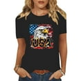 thumbnail image 2 of VerPetridure American Flag Shirts for Women 4th of July Tops USA Print T Shirt Casual Short Sleeve American Proud T-Shirt Tops, 2 of 8