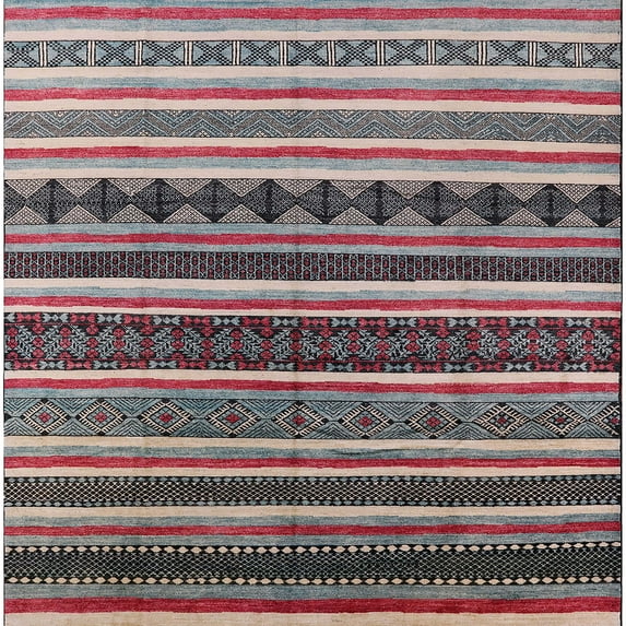 Ahgly Company Indoor Square Mid-Century Modern Silver Pink Solid Area Rugs, 6' Square