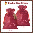 thumbnail image 2 of Fuzoiu Abstract Red Marble Print Christmas Gift Bag,Burlap Gift Bag with Drawstring Closure & Hang Tag,Perfect for Holidays, Birthdays, and Special Occasions-Small, 2 of 7