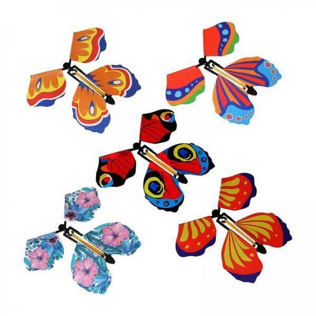 6x 5x Juguete Alimentado con Banda de Goma, Mariposa Voladora, Novedad, Mariposa Mecánica para Rellenos de Bolsas de Fiesta, Marcapáginas, Decoración 6 piezas