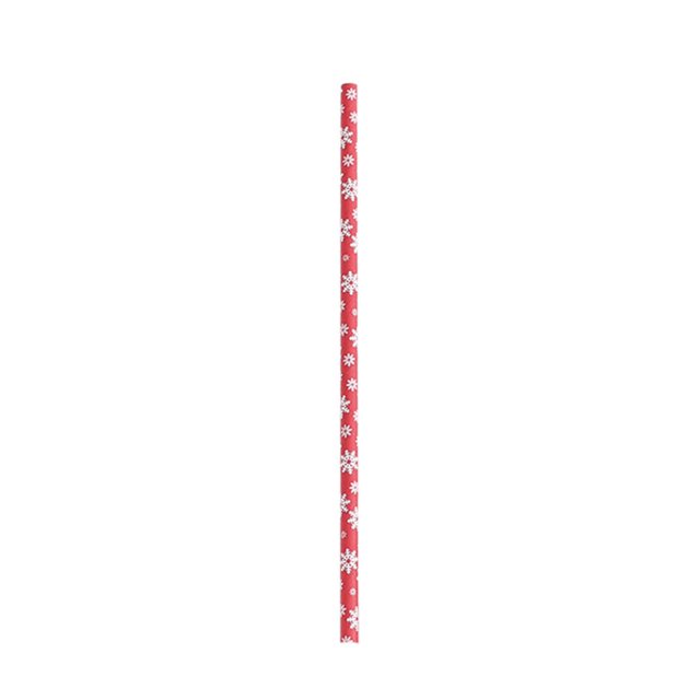 1Pcs Christmas Straws, 7.75" Red White Snowflake Pattern Christmas Paper Straws,Disposable Christmas Straws,Snowflake Disposable Drinking Straws For Christmas, New Year, Holiday, Party Supplies,1PCS