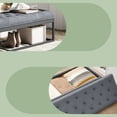 thumbnail image 3 of LEDREM 43-Inch Velvet Storage Ottoman Bench with Removable Top, 660LB Capacity Multi-Functional Footrest for Bedroom Living Room, Slate Gray, 3 of 13