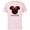 Soft Pink, variant on Disney Minnie Mouse Red Bow Icon Fiancée Engagement Family- Short Sleeve Cotton T-Shirt for Adults - Customized-Natural
