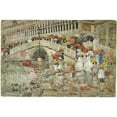 thumbnail image 2 of Maurice Prendergast 24x17 Gold Ornate Framed and Double Matted Museum Art Print Titled - Umbrellas in the Rain (1899), 2 of 4