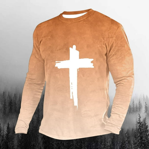 Blusas y camisas de manga larga con cuello redondo para hombre, blusa informal de moda con cuello redondo y estampado de manga larga, blusa de poliéster para hombre.