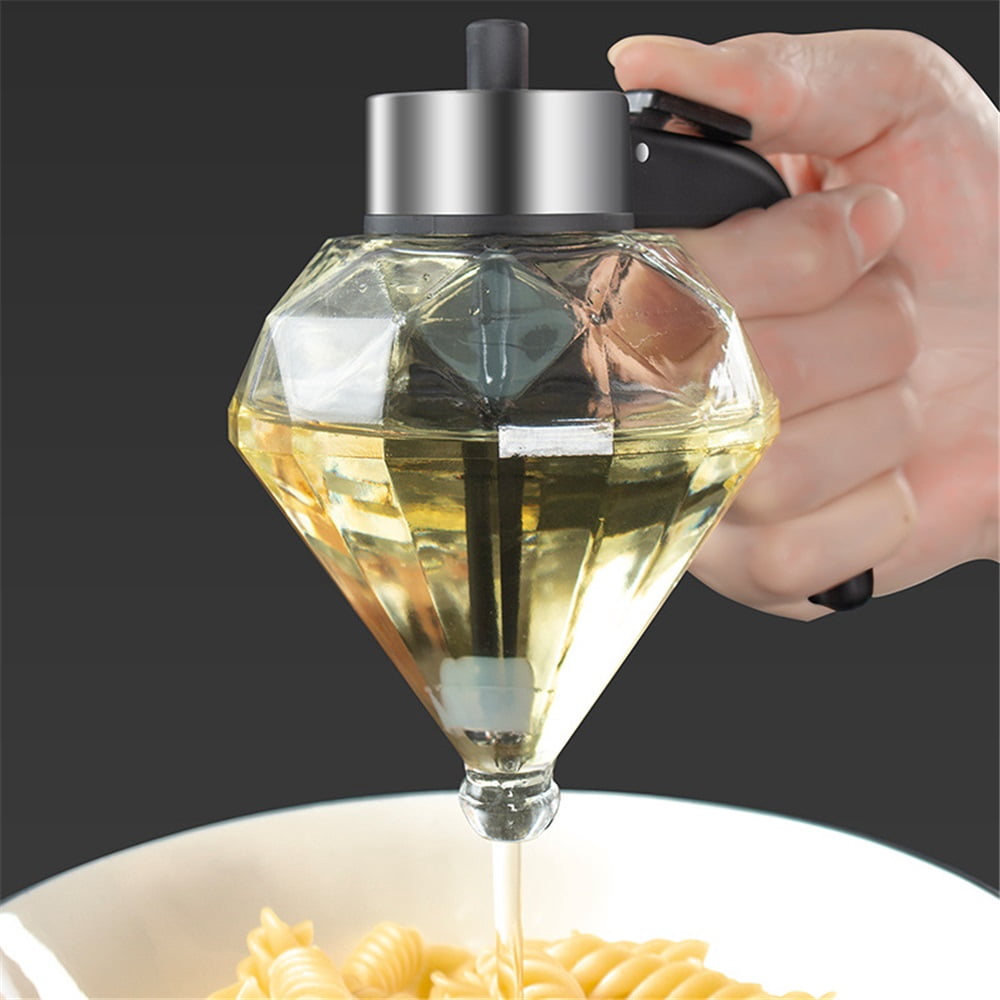 Honey Dispenser with Stand - Clear Glass Jar with No-Drip Dipper & Flip Top Lid | Leak-Proof Kitchen Dispenser for Maple Syrup, Cooking Oil, Seasonings (200ml)