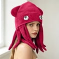 thumbnail image 7 of Jinhomg Plush Octopus Costume Hat Funny Long Tentacle Cosplay Halloween Party Headwear Hot Pink Free Size, 7 of 7