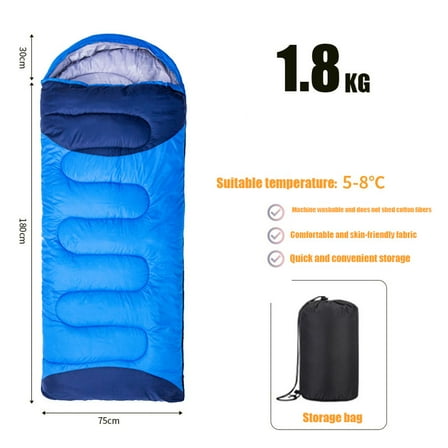 Camping sleeping bag - Suitable for 3 seasons of warm and cool weather - Summer, Spring, Autumn - Lightweight waterproof for adults and children - Camping equipment, travel and outdoor use