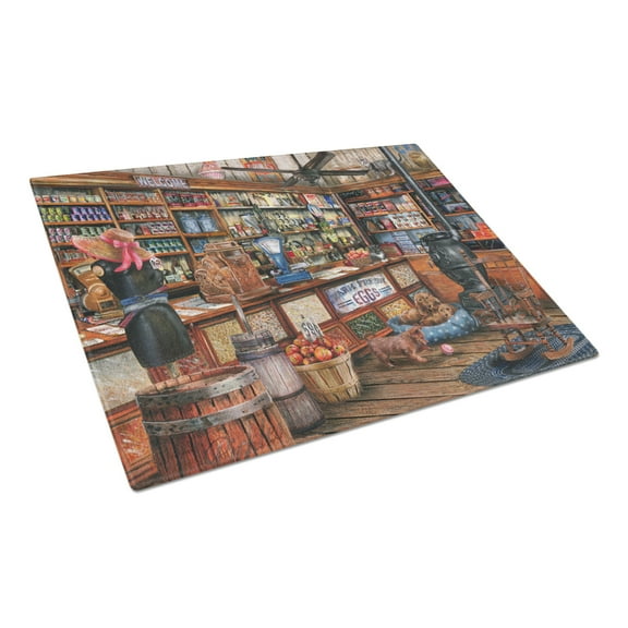 Caroline's Treasures The Good Old Days Glass Cutting Board Large