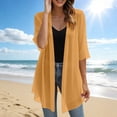 thumbnail image 2 of hoksml Women's Chiffon Open Front Cardigan, 3/4 Sleeve Sheer Lightweight Cover Up, Casual Flowy Layering Wrap, 2 of 9