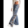 thumbnail image 2 of Pantalones Vaqueros Holgados Y2k Desgastados para Mujer, Estilo Boyfriend, con Bordados, Rotos, de Pierna y Retazos, de Cambray y Cintura Alta. Azul L, 2 of 9