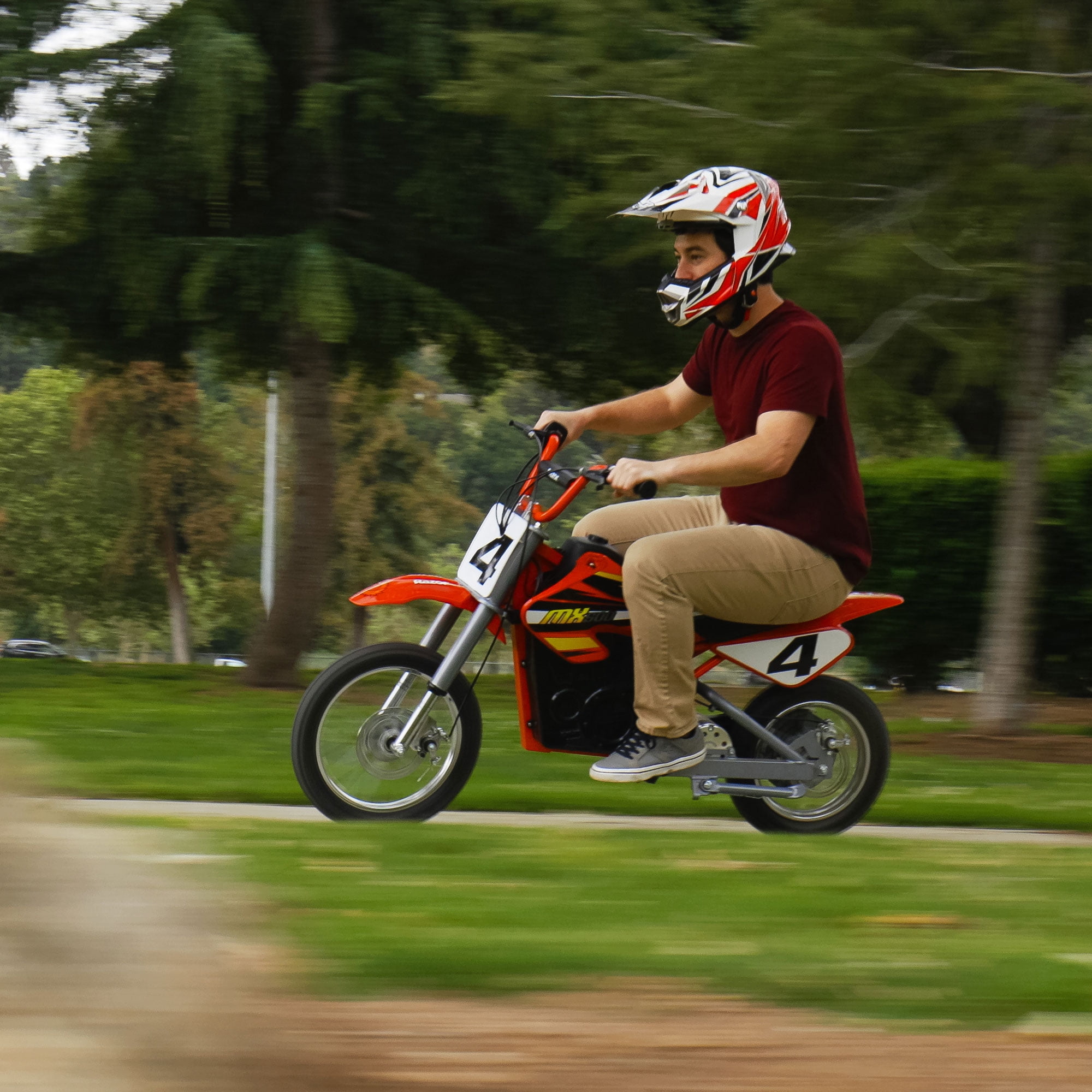 Razor MX500 Kids Dirt Rocket Supercross 15 MPH Electric Bike Motorcycle, Red