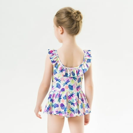

Gubotare Toddler Girls Sleeveless Cartoon Printing Beach Bathing Baby Suit Girls Swimwear Swimsuit Cow Print Bathing Suit Pink 4-5 Years