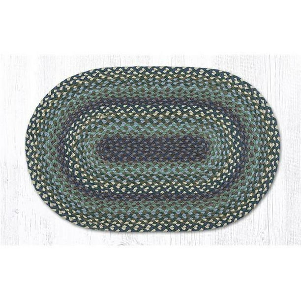 20 x 30 in. Blueberries & Cream Braided Oval Rug 