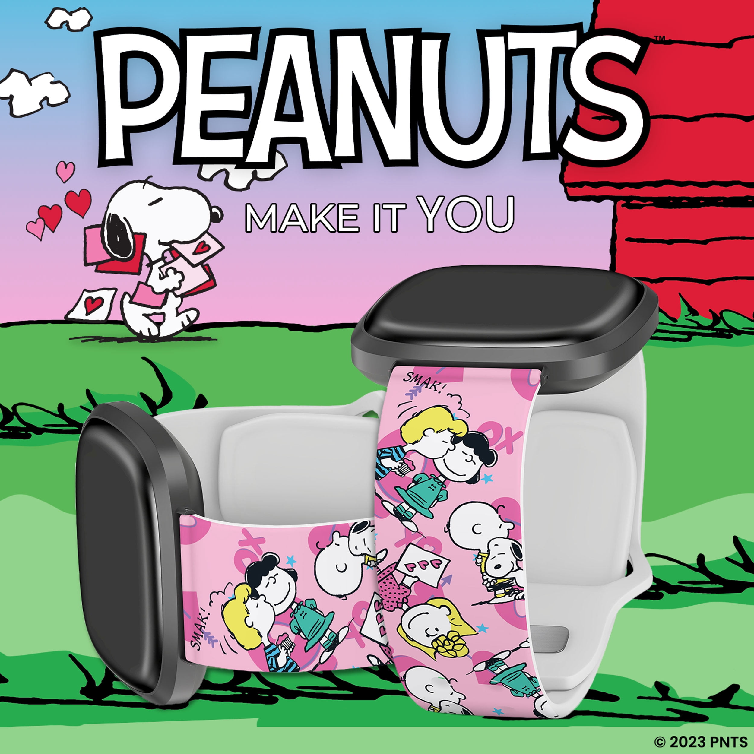 Peanuts Valentines HD Unisex Watch Band Compatible with FitBit Versa 3 & Sense (20mm Long XO) by Affinity Bands