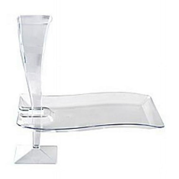 Fineline Settings 1409-CL Clear Rectangle Cocktail Plate