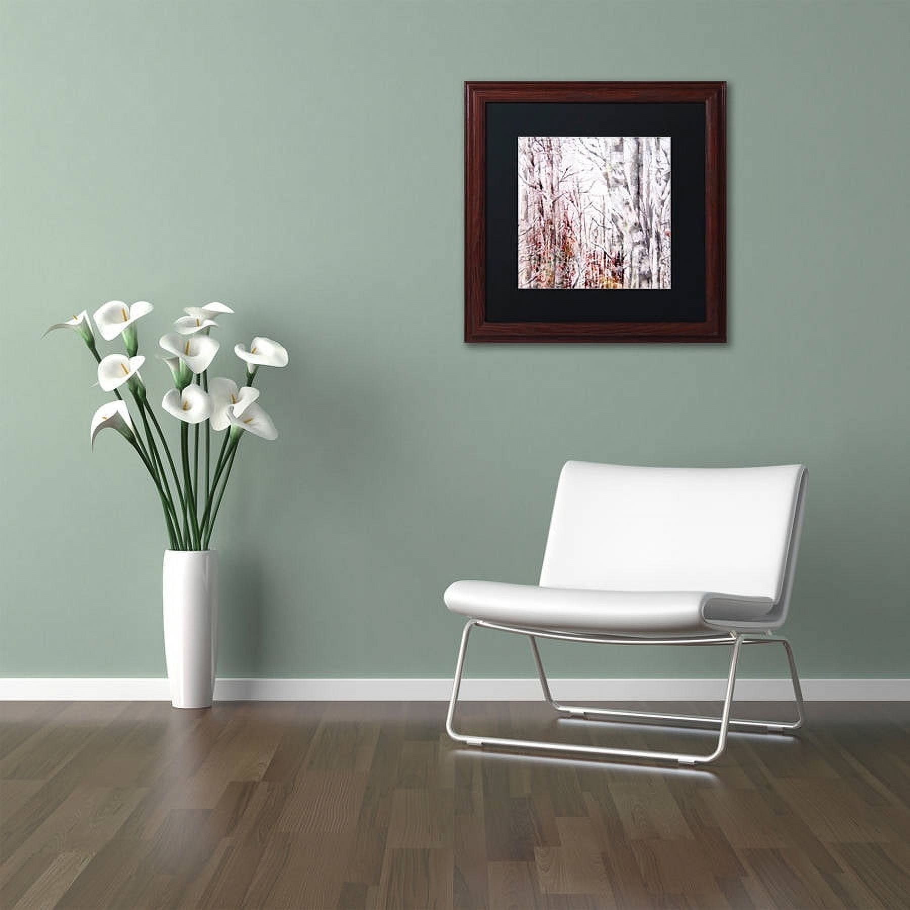 Trademark Fine Art "Winter Trees" Canvas Art by Lisa Powell Braun, Black Matte, Wood Frame