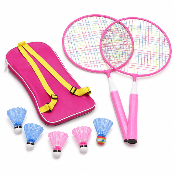 Badminton Rackets for Children,8 in 1 Shuttlecocks Racquet Sports Set w/Lightweight Carrying Bag for Kids Professionals Beginner Players Indoor Outdoor Sport Game