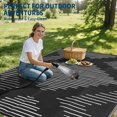 thumbnail image 2 of Reversible Waterproof Outdoor Rug - Plastic Patio Mat - Easy Clean, Carry Bag, Lightweight - 6x9ft Black and White - USA Spec, 2 of 8