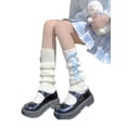 thumbnail image 4 of Faithtur Women Leg Warmer, Bowknot Elastic Soft Warm Winter Cosplay Footless Long Boot Socks, 4 of 4