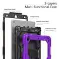 thumbnail image 6 of Case for iPad 9th 8th 7th Gen 10.2 inch 2021 2020 2019 with Screen Protector, 360 Degree Rotating Kickstand Hand Strap Heavy Duty Shockproof Cover with Shoulder Strap, Purple, 6 of 7