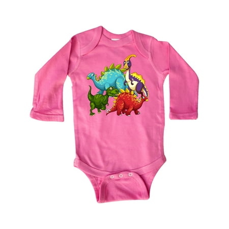 

Inktastic Cute Dinosaurs Gift Baby Boy or Baby Girl Long Sleeve Bodysuit