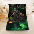 thumbnail image 5 of Manfei Spooky Halloween Witch Hat Queen Sheets,Cute Letter S Queen Sheet Sets,Green,4 Pieces,1 Flat Sheet, 1 Fitted Sheet and 2 Pillowcases, 5 of 6